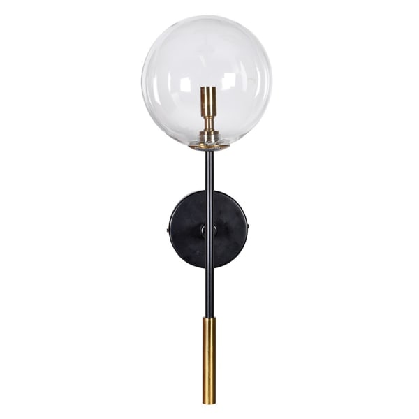 Olwen Black and Gold Glass Orb Wall Light
