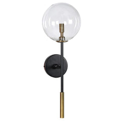 Olwen Black and Gold Glass Orb Wall Light