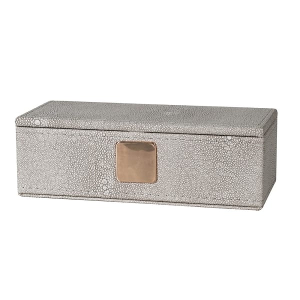 Shagreen Trinket Case - Ivory / Grey