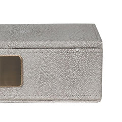 Shagreen Trinket Case - Ivory / Grey