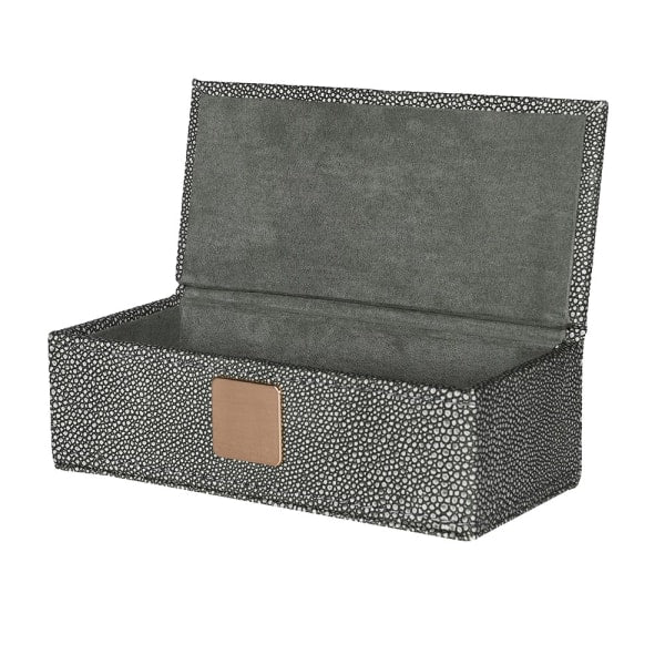 Shagreen Trinket Case - Ivory / Grey