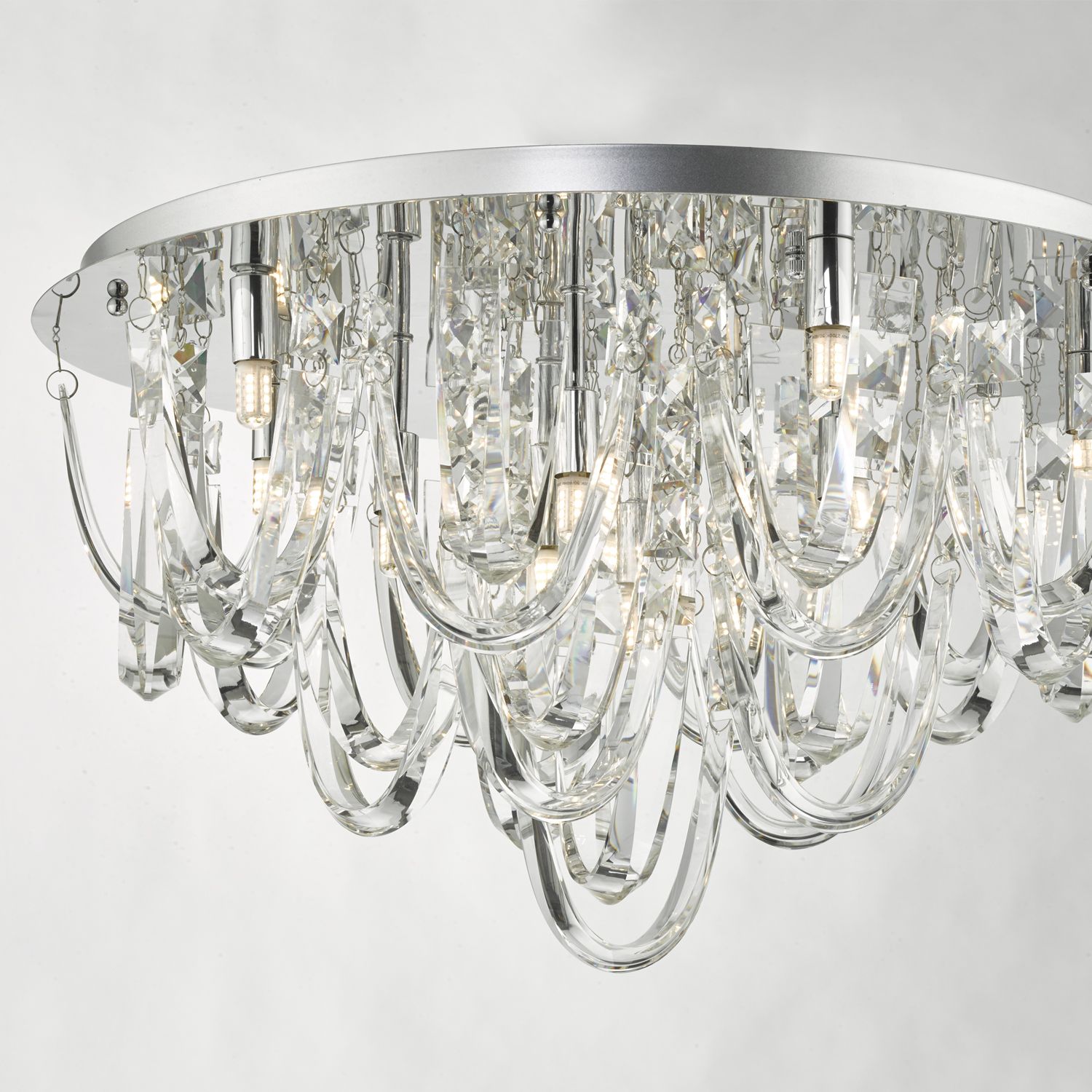 Roxanne 7Lt Flush Light  - Polished Chrome & Crystal