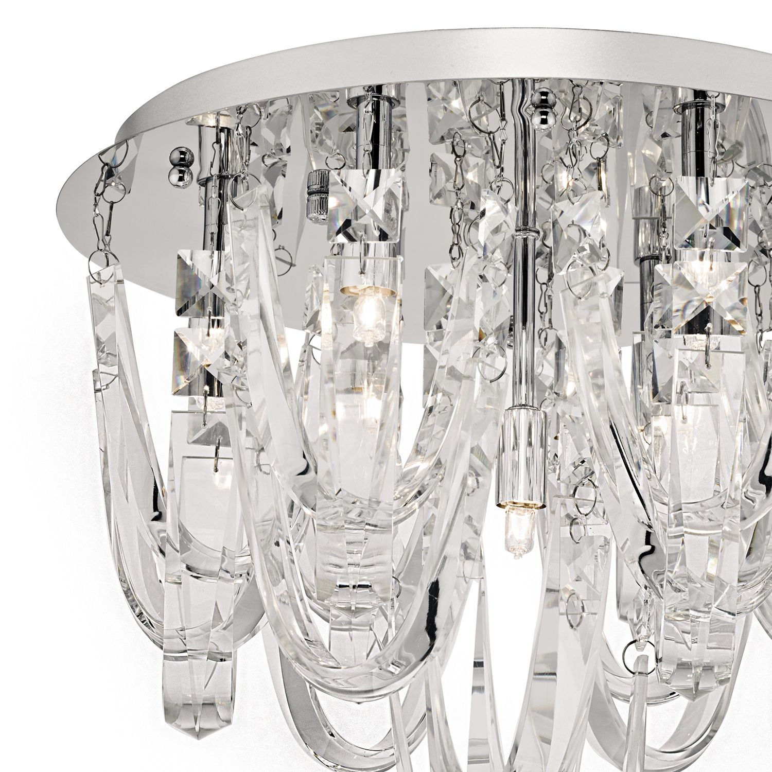 Roxanne 7Lt Flush Light  - Polished Chrome & Crystal