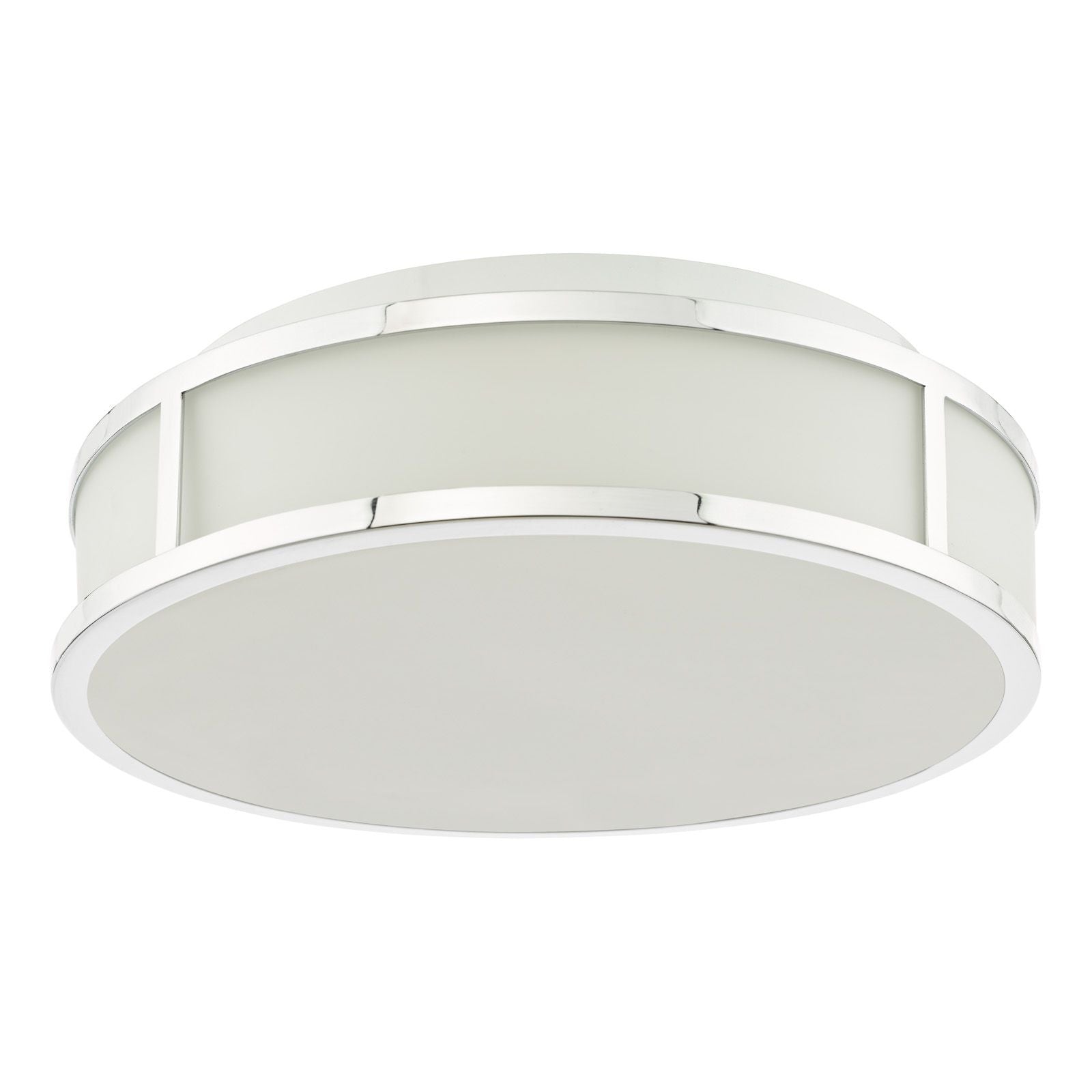 Royce 2 Light Bathroom Flush light IP44- Polished Chrome/ Antique Brass and Opal Glass