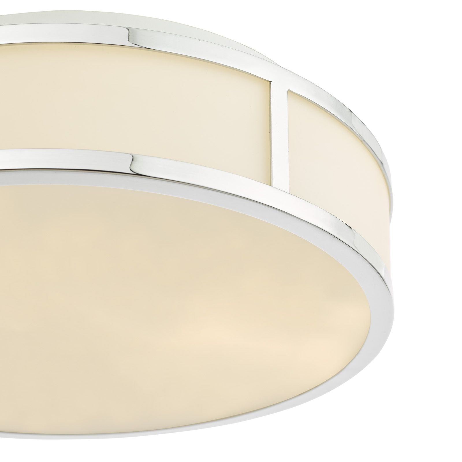 Royce 2 Light Bathroom Flush light IP44- Polished Chrome/ Antique Brass and Opal Glass