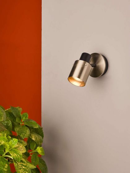 Ryan Single Wall Spotlight - Brushed Nickel/Matt Black