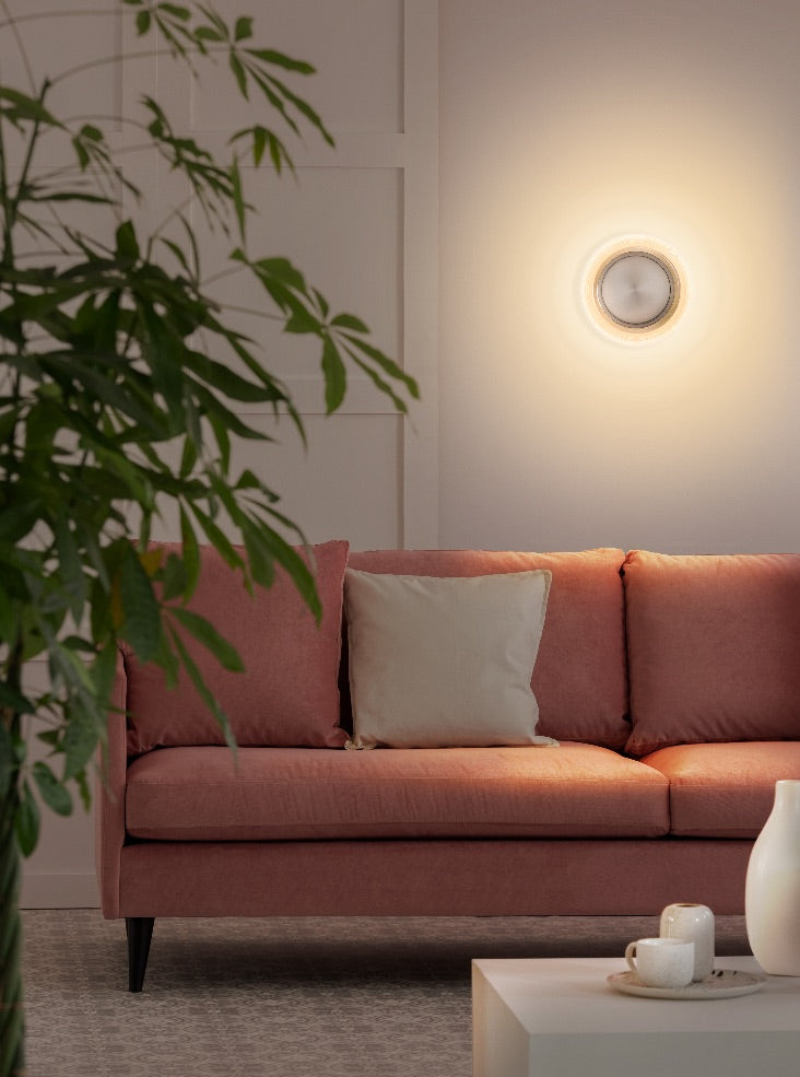 Palma LED Ceiling / Wall Light- Painted Grey/ Satin Nickel