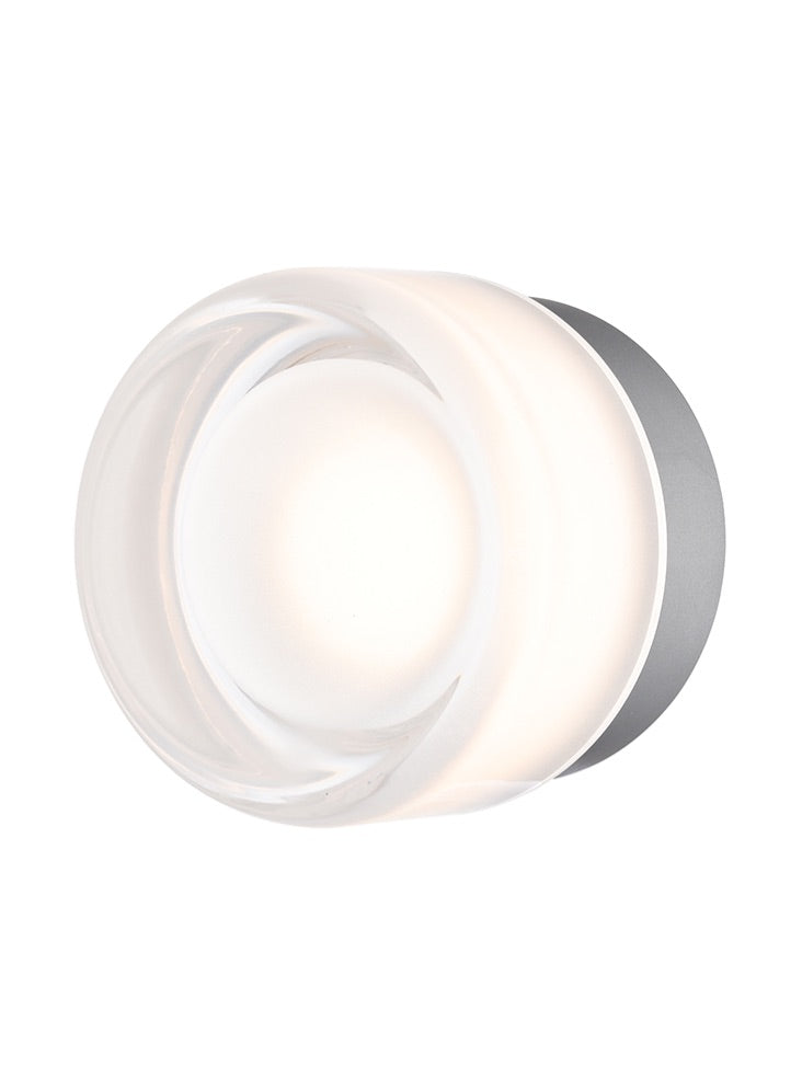 Palma LED Ceiling / Wall Light- Painted Grey/ Satin Nickel