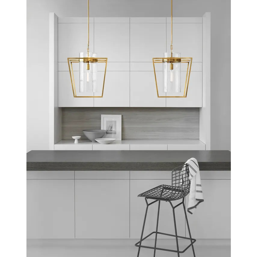 Presidio Small Lantern- Antique Brass/ Polished Nickel