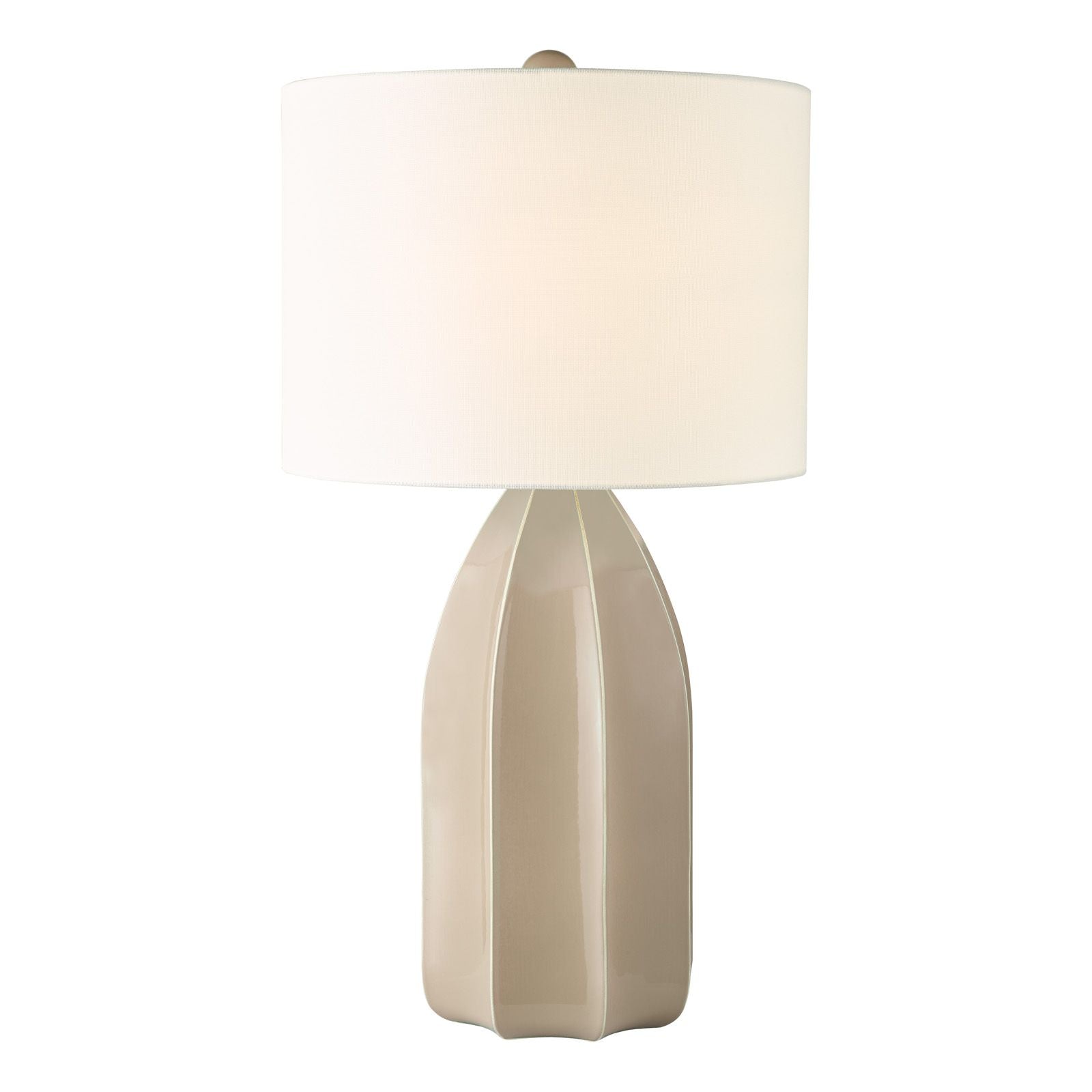 Saundra Table Lamp-  Taupe and Matt Antique Brass With Shade