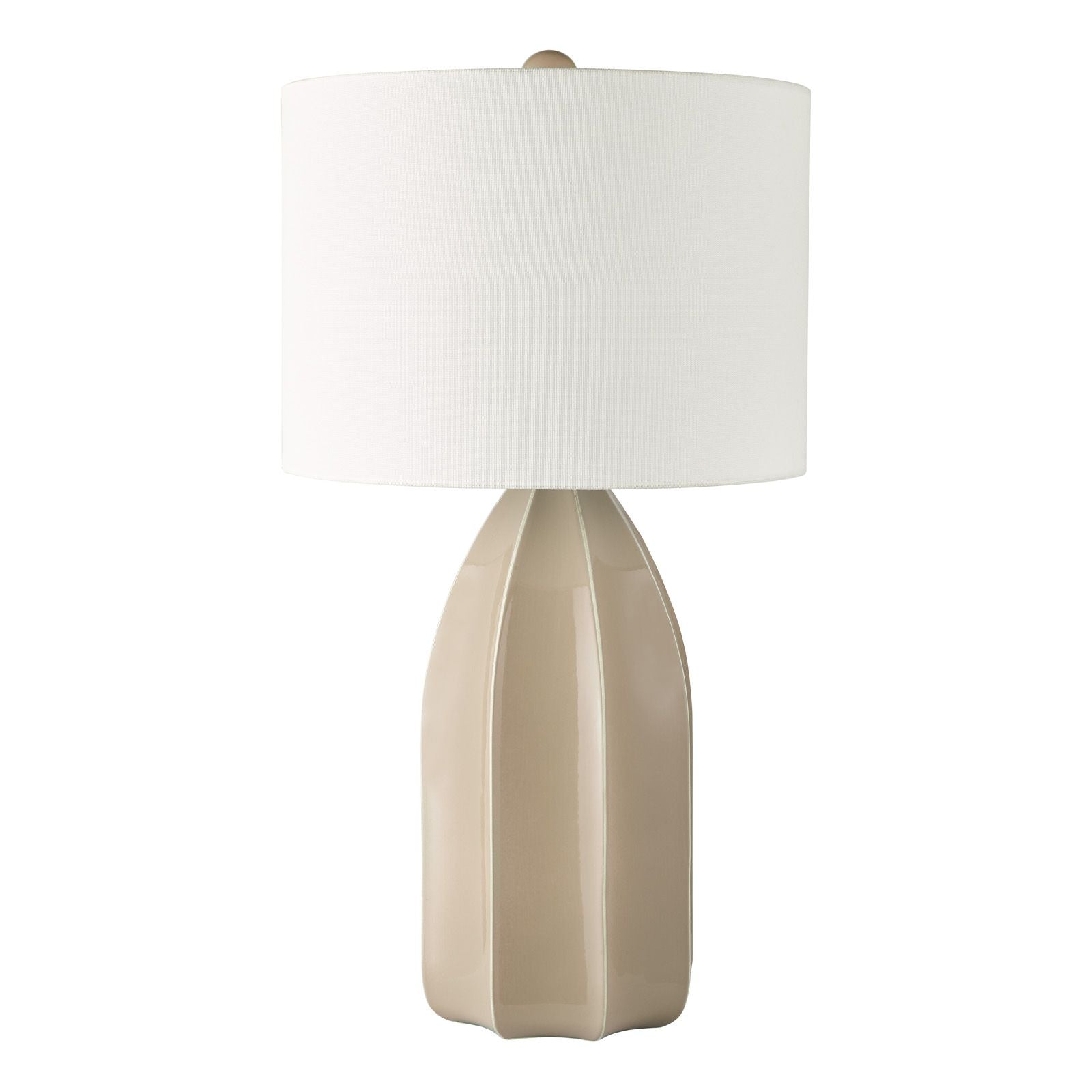 Saundra Table Lamp-  Taupe and Matt Antique Brass With Shade