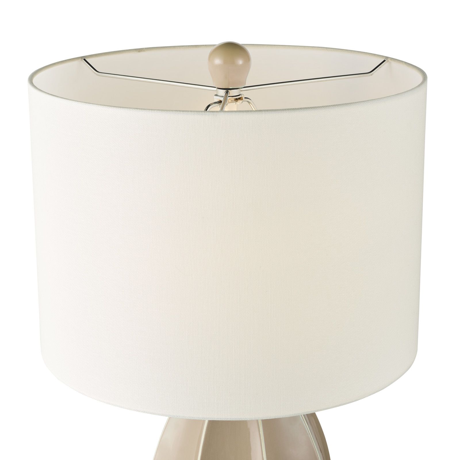 Saundra Table Lamp-  Taupe and Matt Antique Brass With Shade