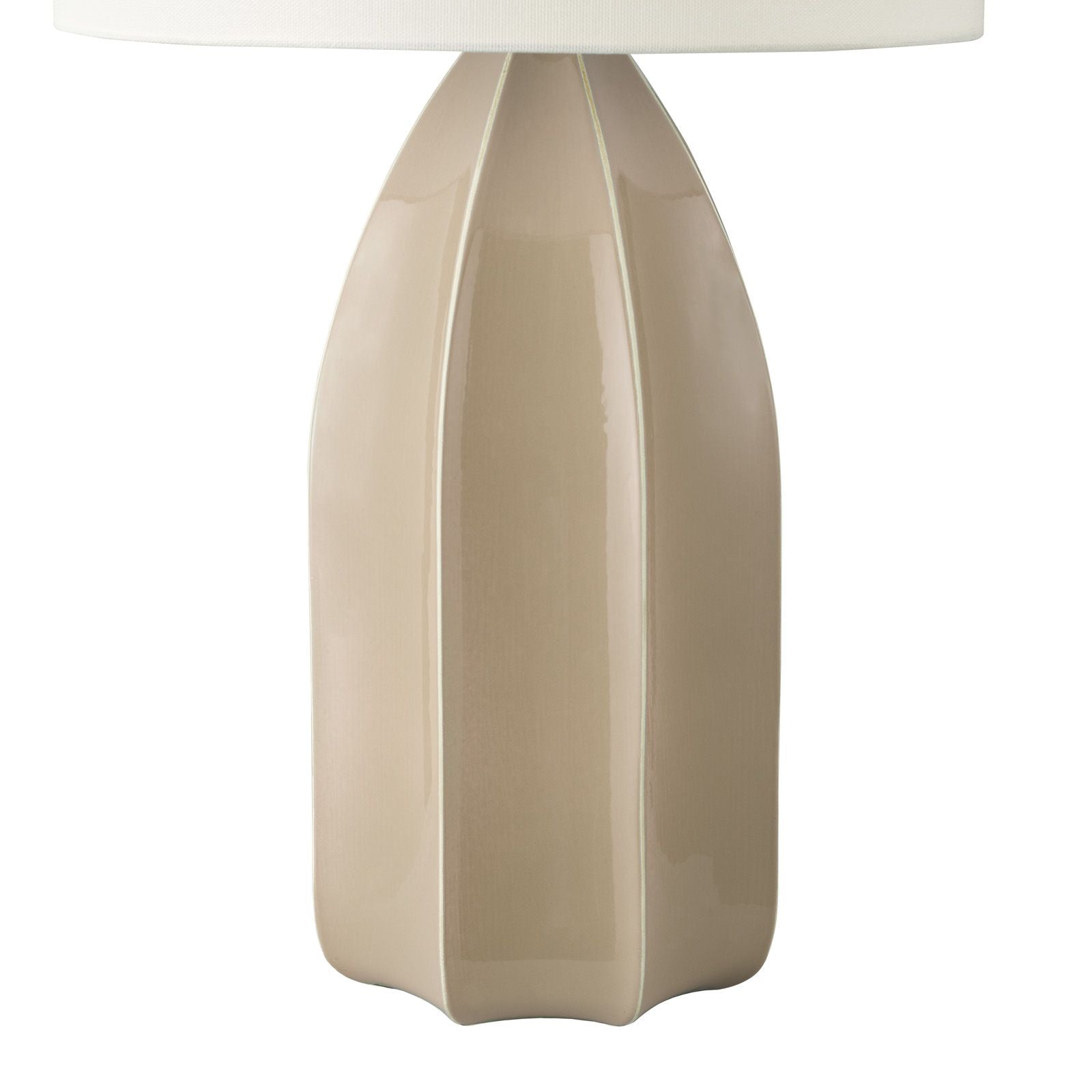 Saundra Table Lamp-  Taupe and Matt Antique Brass With Shade