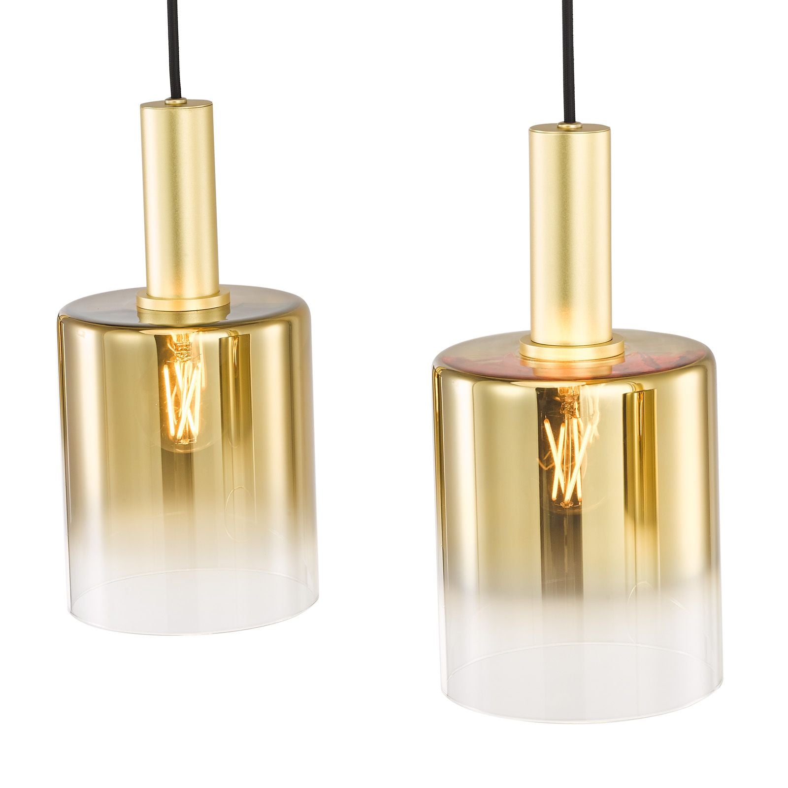 Savannah 4 Light Bar Pendant- Satin Gold and Gold Ombre Glass