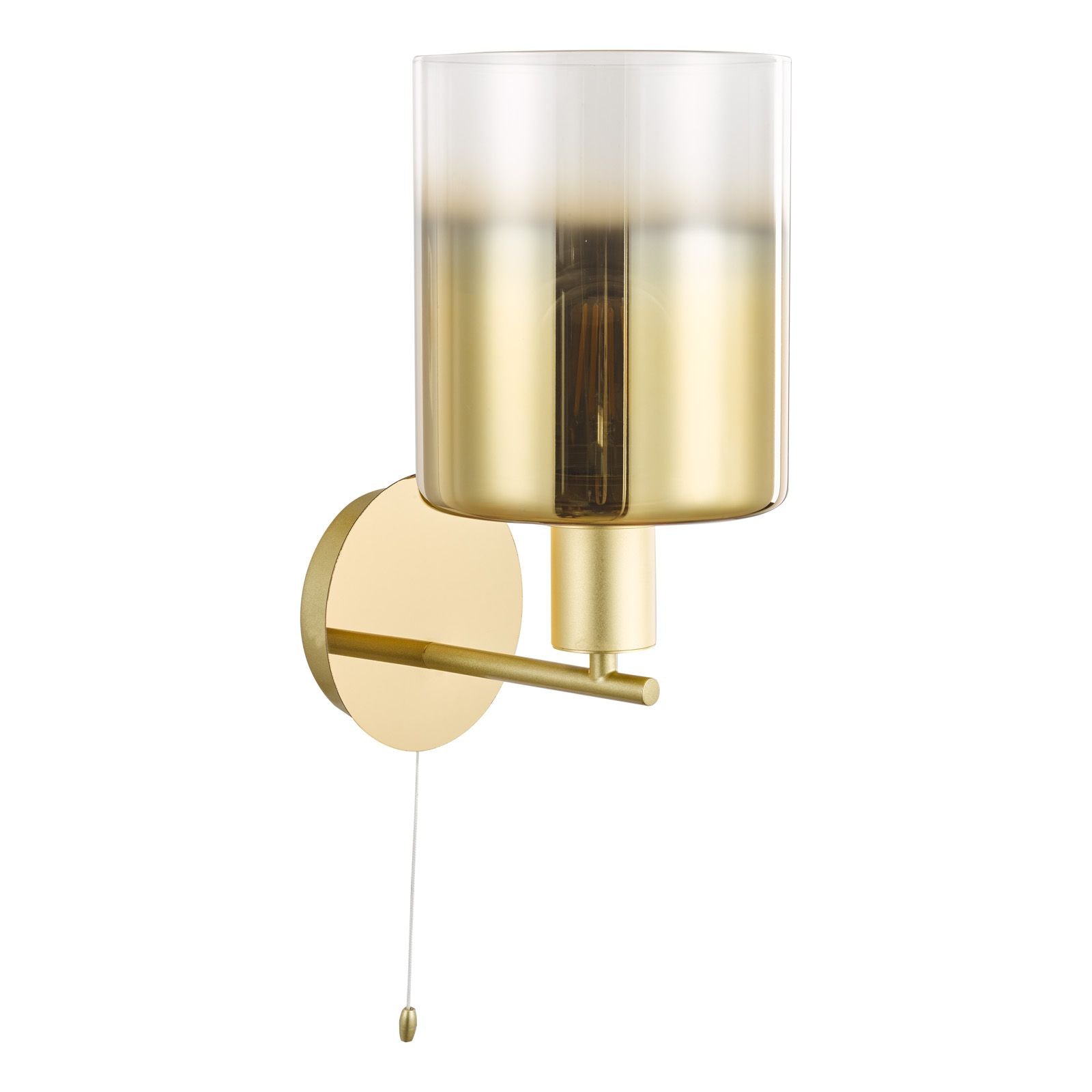 Savannah Wall Light- Matt Black and Smoked Glass/Satin Gold and Gold Ombre Glass
