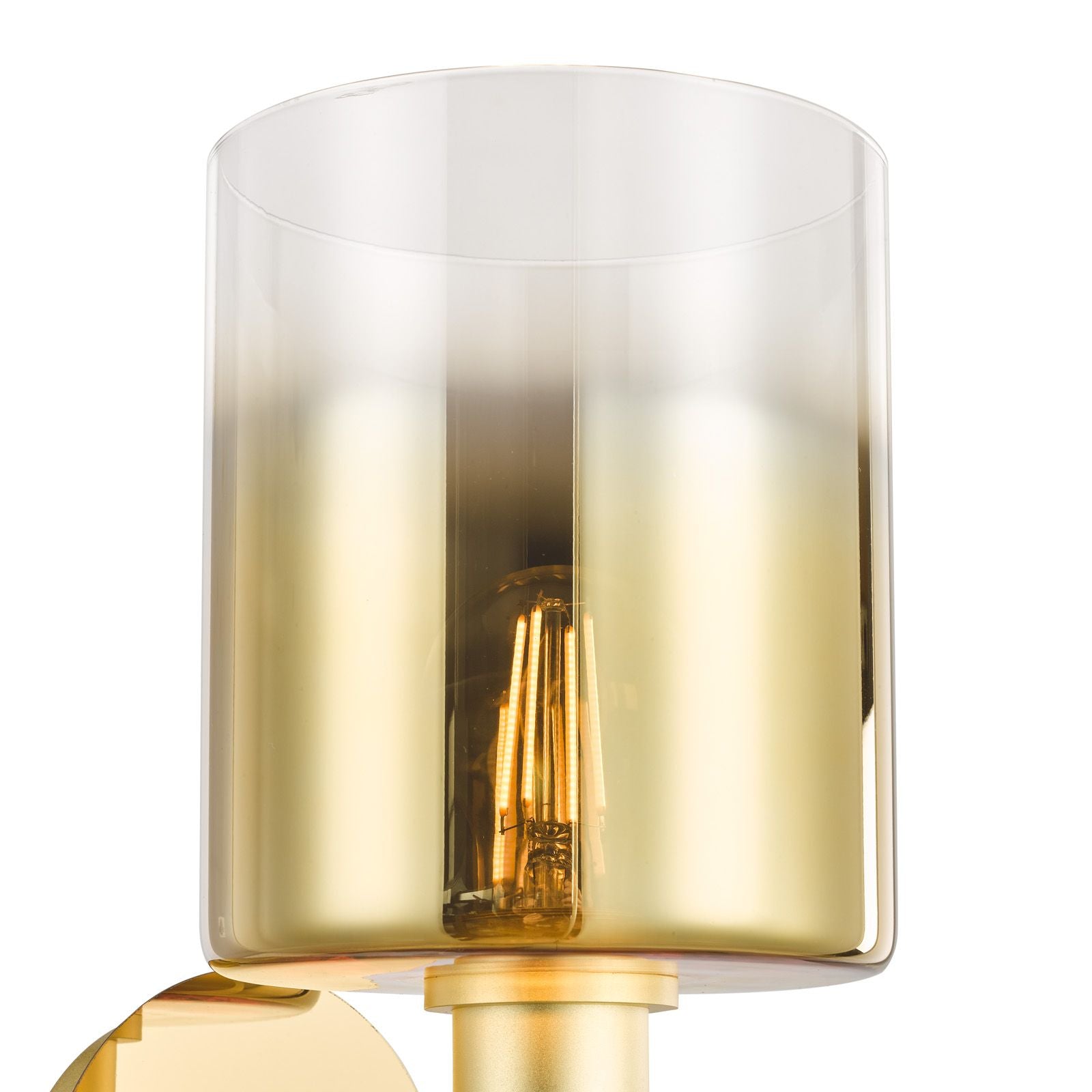 Savannah Wall Light- Matt Black and Smoked Glass/Satin Gold and Gold Ombre Glass