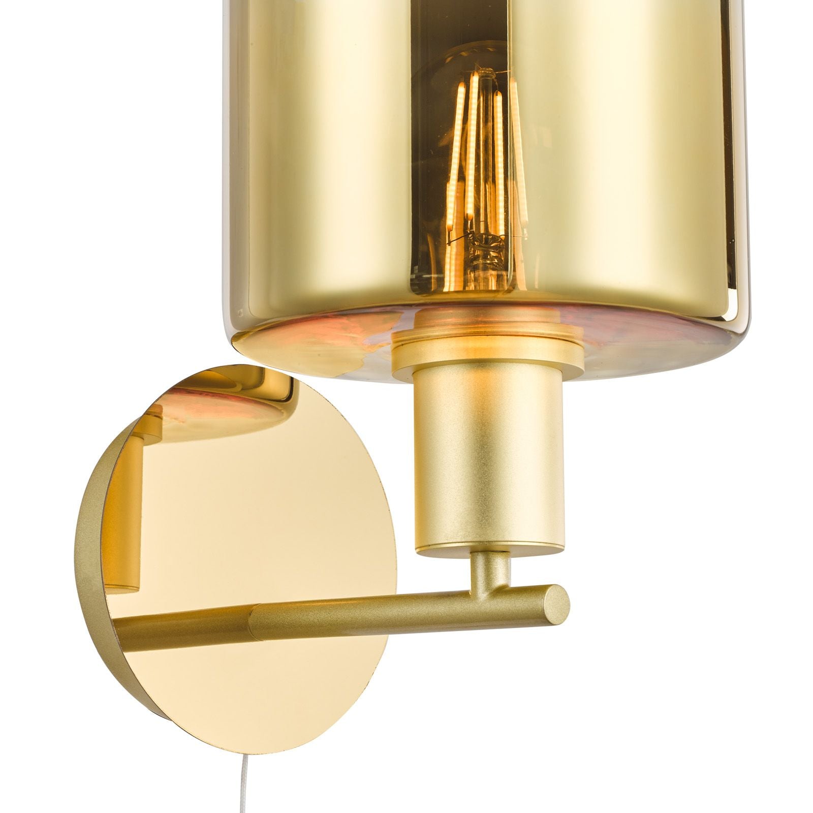 Savannah Wall Light- Matt Black and Smoked Glass/Satin Gold and Gold Ombre Glass