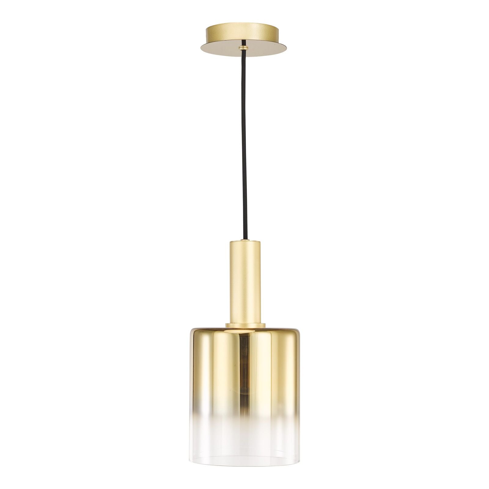 Savannah Pendant- Matt Black and Smoked Glass/ Satin Gold and Gold Ombre Glass