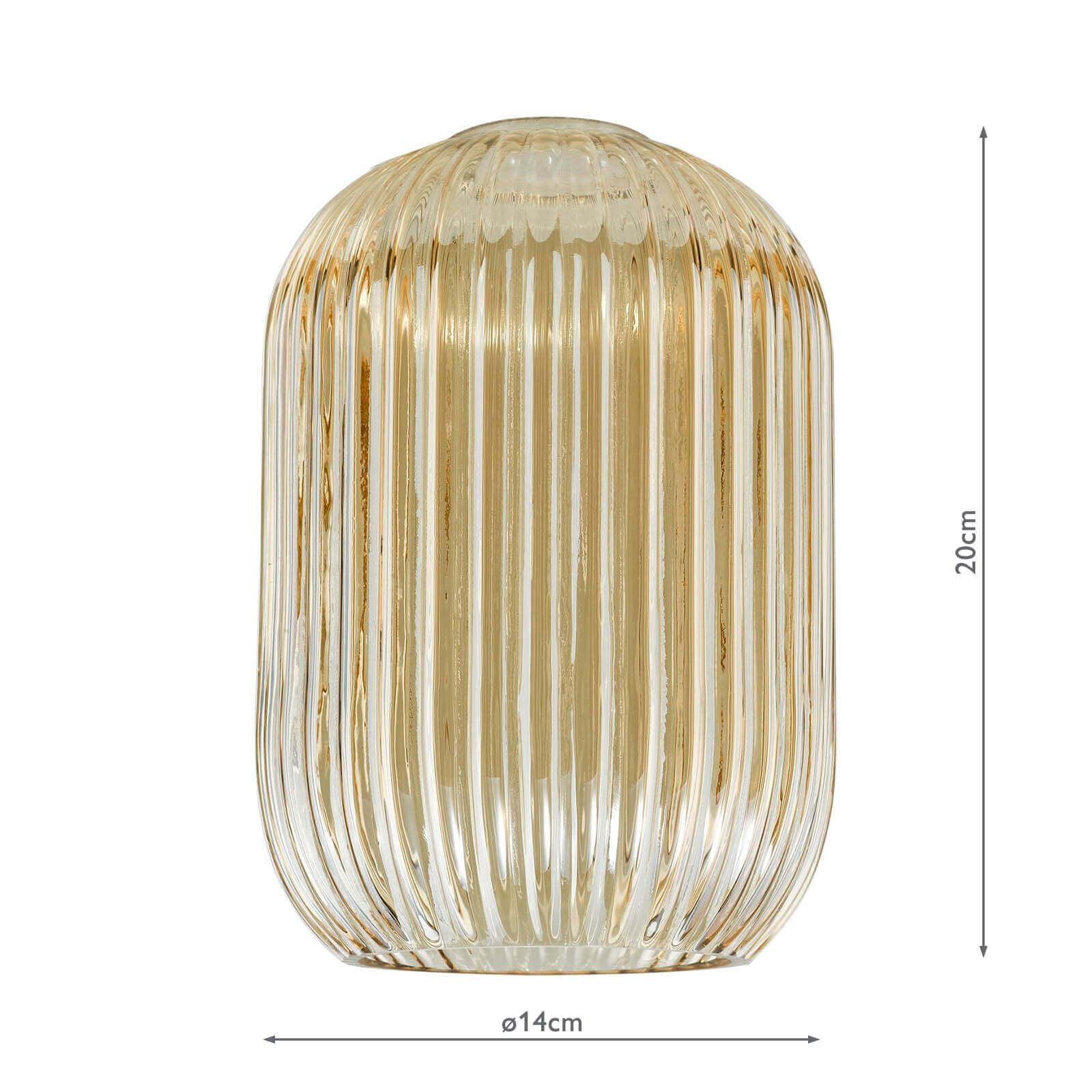 Sawyer Easy Fit Shade Ribbed Glass/ Smoked/ Champagne