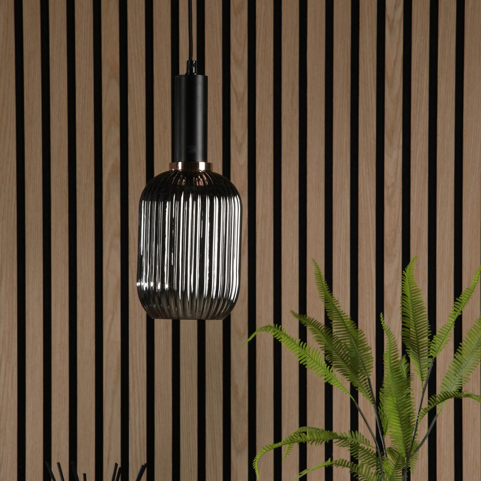 Sawyer Easy Fit Shade Ribbed Glass/ Smoked/ Champagne