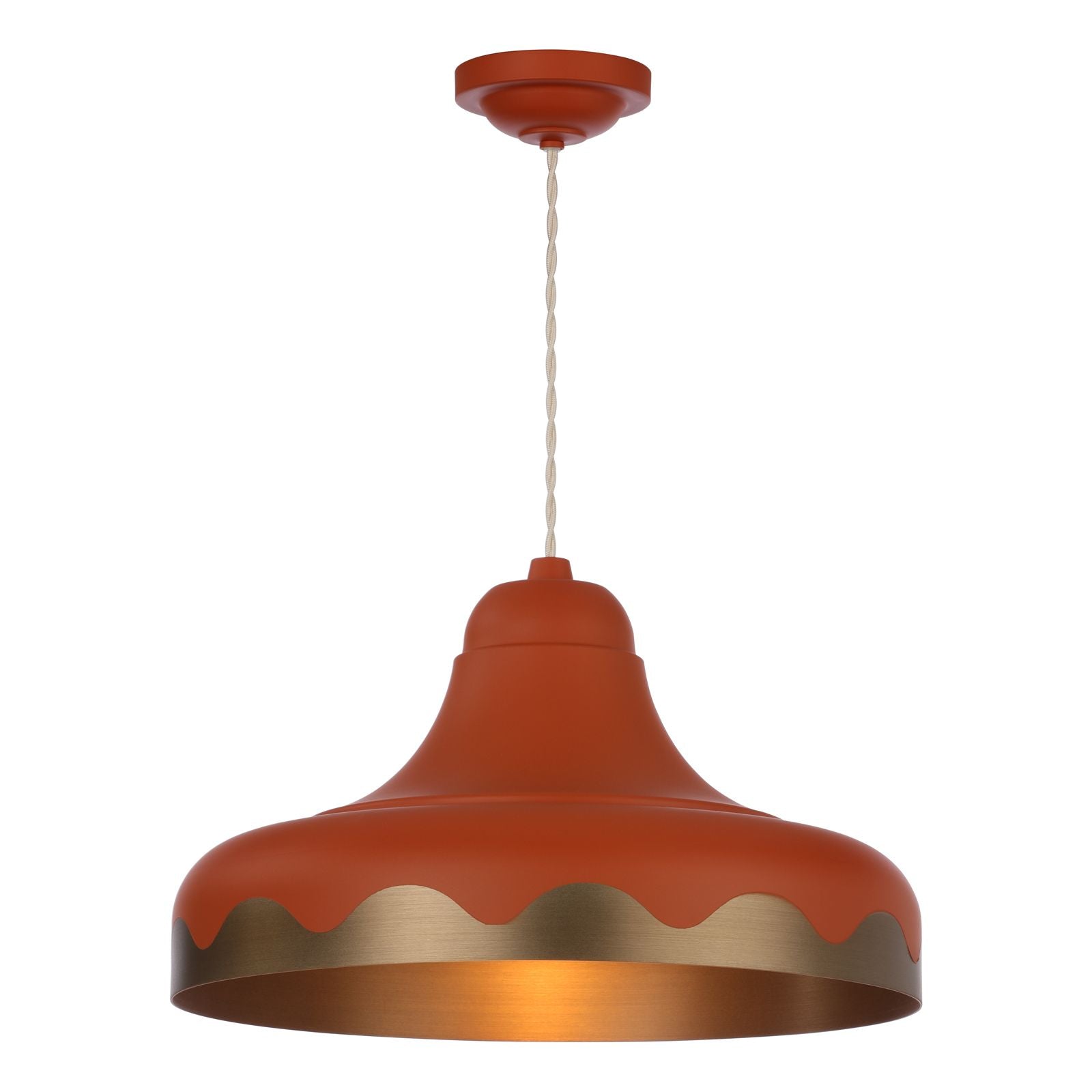 Scallop 1 Light Small/Large Scalloped Edge Pendant - Bespoke