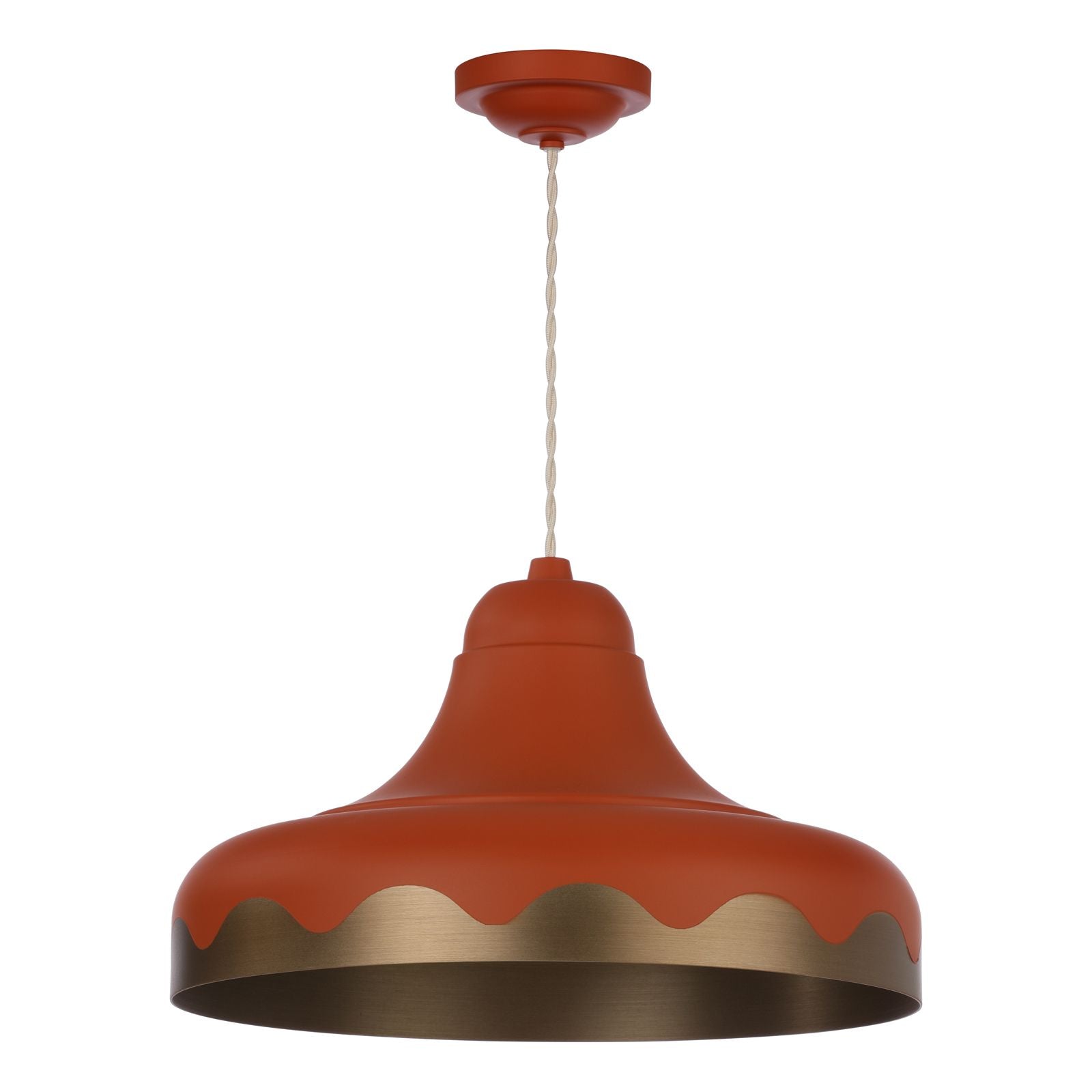 Scallop 1 Light Small/Large Scalloped Edge Pendant - Bespoke