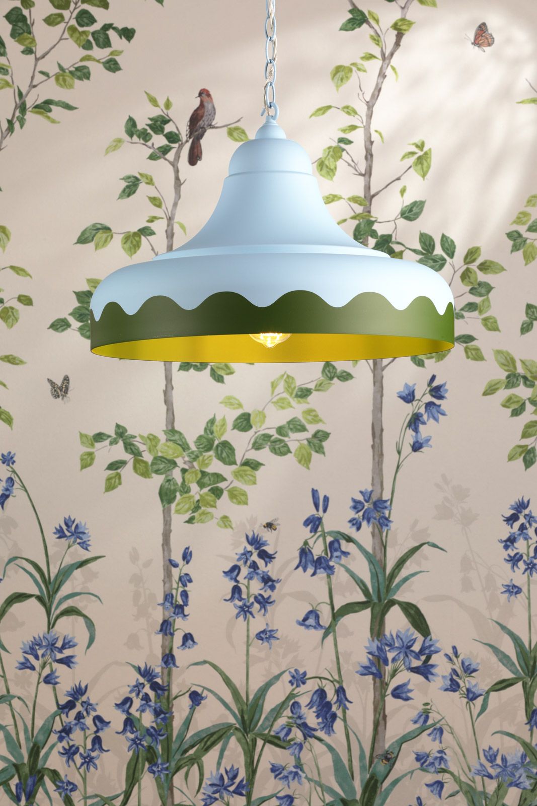 Scallop 1 Light Small/Large Scalloped Edge Pendant - Bespoke