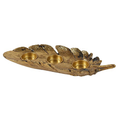 Feather T-Light Holder - Gold Finish