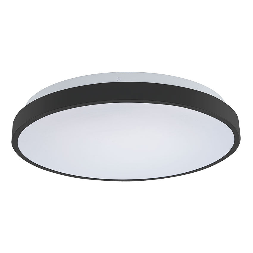 18W LED Bathroom Flush Ceiling Light IP44 - Black/White/Gold