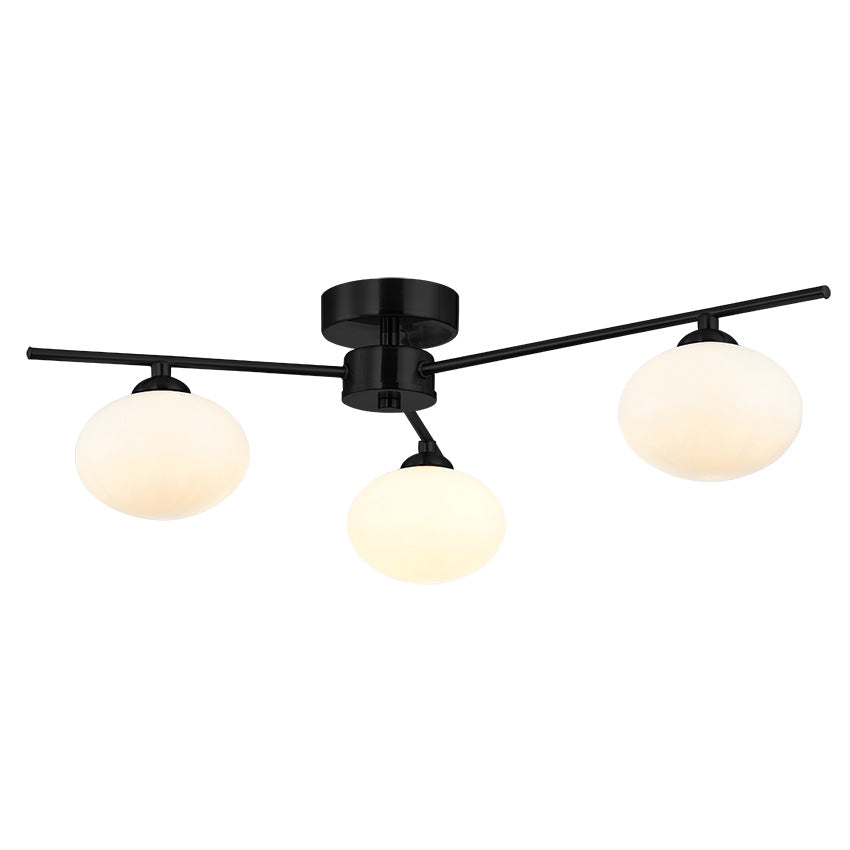 Kosmo 3/5Lt Semi Flush Ceiling Light- Antique Brass/ Satin Brass/ Black Finishes