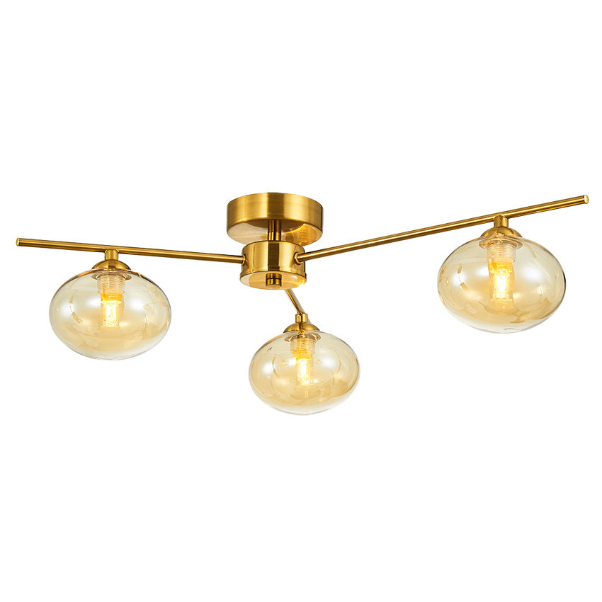 Kosmo 3/5Lt Semi Flush Ceiling Light- Antique Brass/ Satin Brass/ Black Finishes