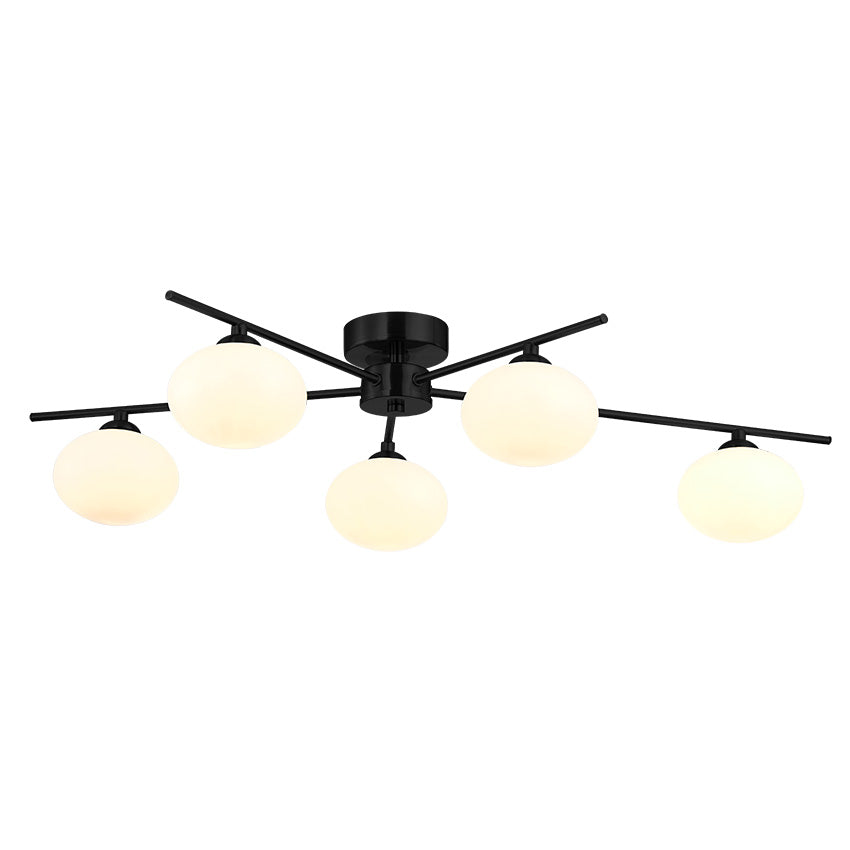 Kosmo 3/5Lt Semi Flush Ceiling Light- Antique Brass/ Satin Brass/ Black Finishes