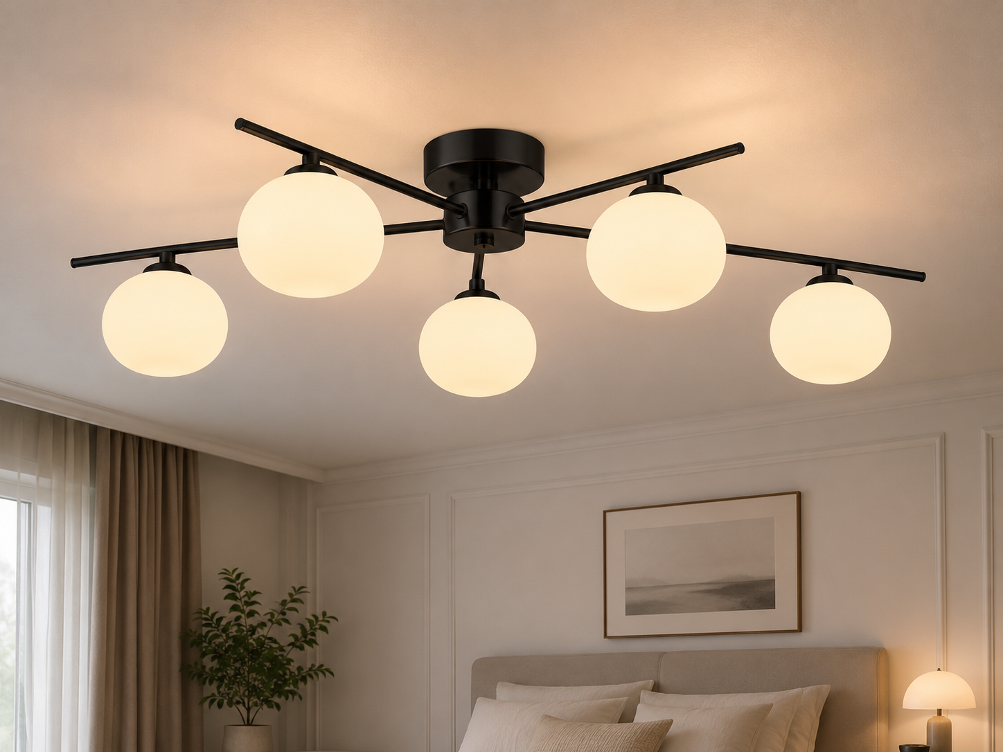 Kosmo 3/5Lt Semi Flush Ceiling Light- Antique Brass/ Satin Brass/ Black Finishes
