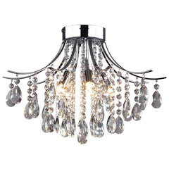 Bordeaux Crystal Flush Light , Two Styles - Chrome Finish