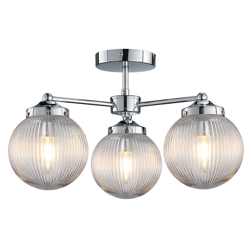 Aura Bathroom Ceiling Light- Antique Brass/ Polished Chrome