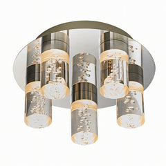 Bubble Effect LED Ceiling Light IP44 - Polished Chrome