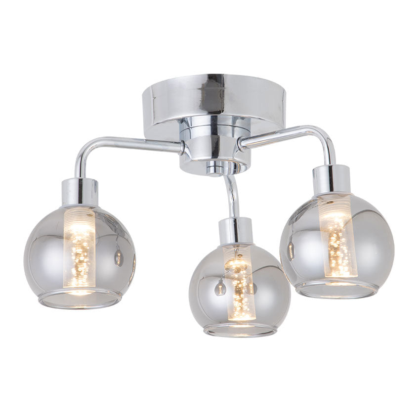 Reyna Semi Flush Bathroom Ceiling Light IP44 - Chrome