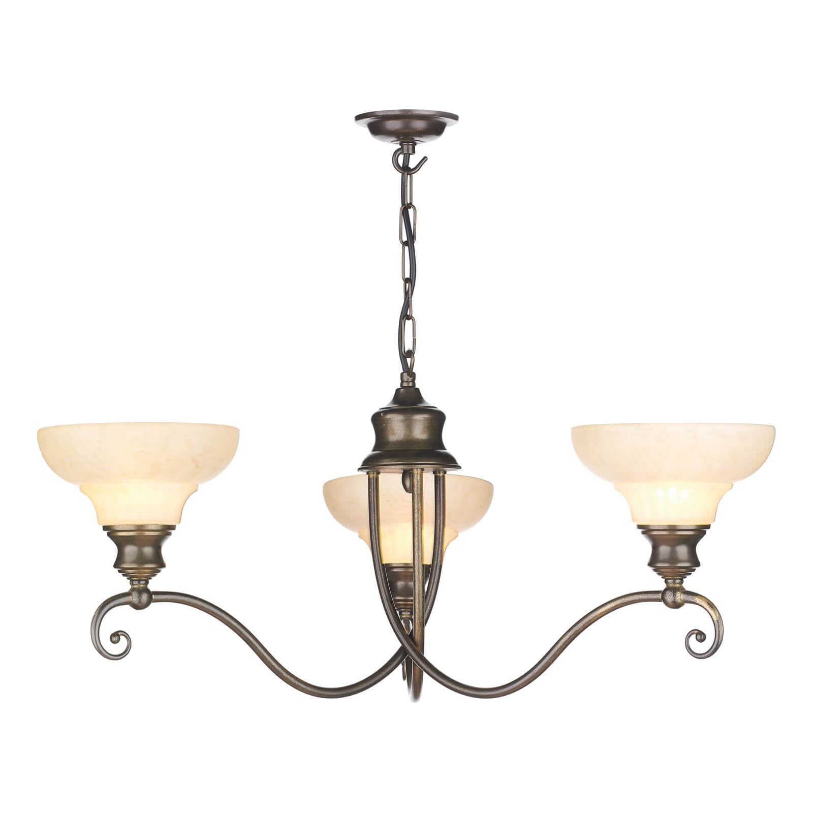 David Hunt Stratford 3/6Lt Multi-Arm Pendant Aged Brass