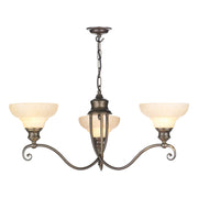 David Hunt Stratford 3/6Lt Multi-Arm Pendant Aged Brass