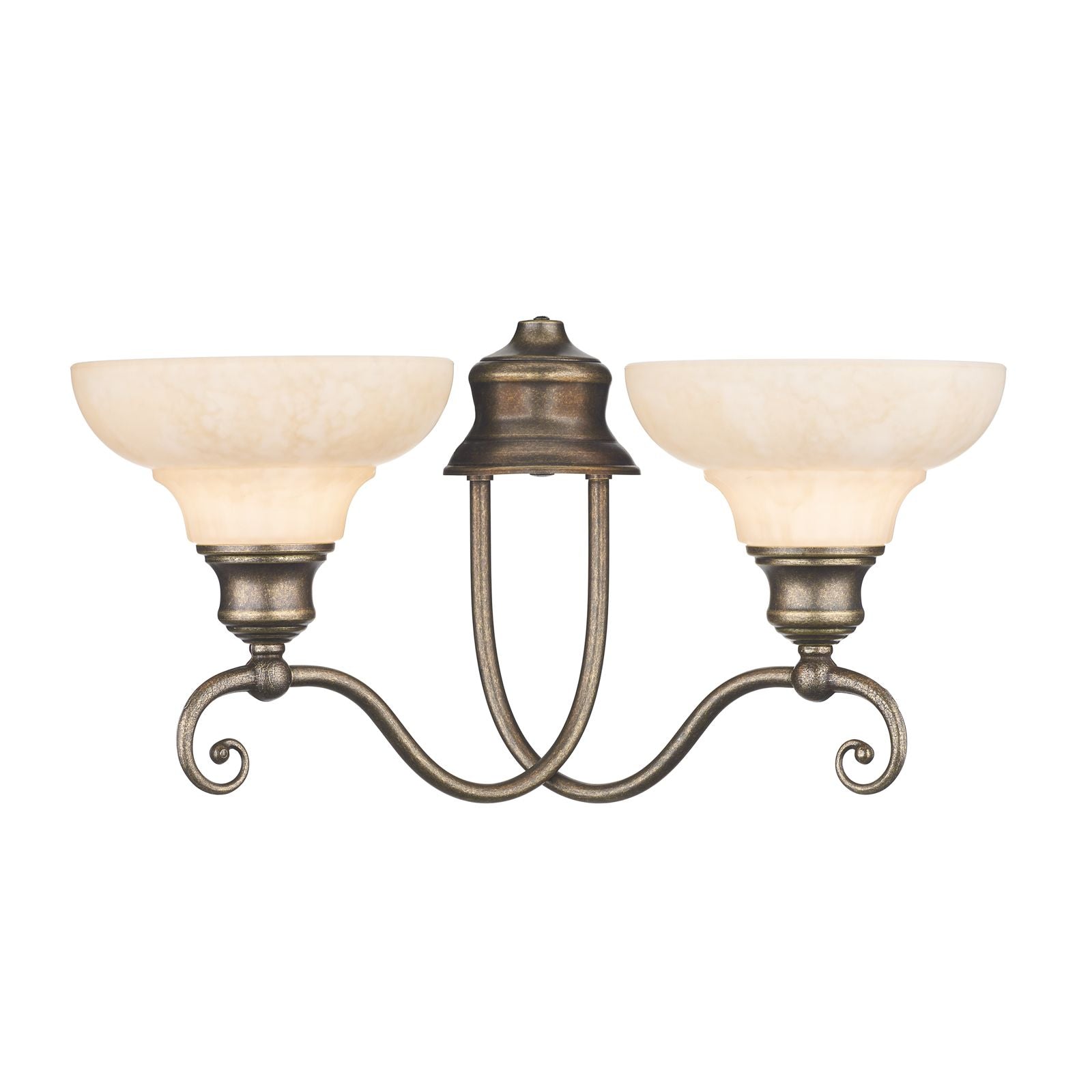 Stratford Double Wall Bracket Aged Brass E14