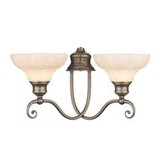 Stratford Double Wall Bracket Aged Brass E14