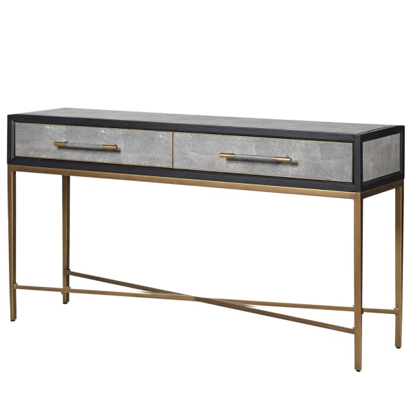 Kyoto Oak & Shagreen Console