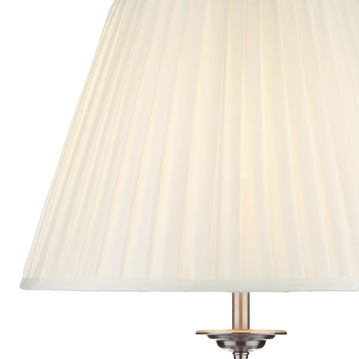 Siam Floor Lamp Antique Brass/ Satin Chrome With Shade E27