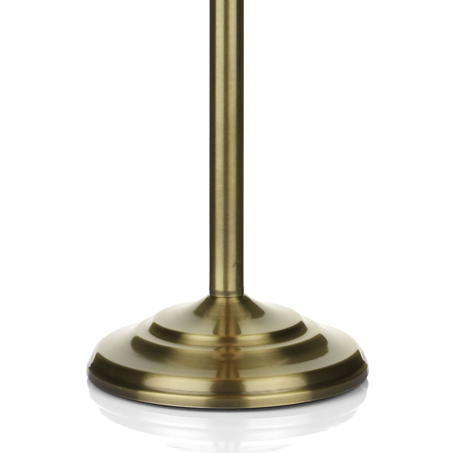 Siam Floor Lamp Antique Brass/ Satin Chrome With Shade E27