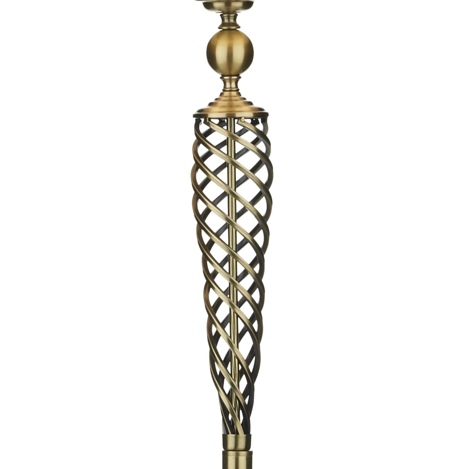 Siam Floor Lamp Antique Brass/ Satin Chrome With Shade E27