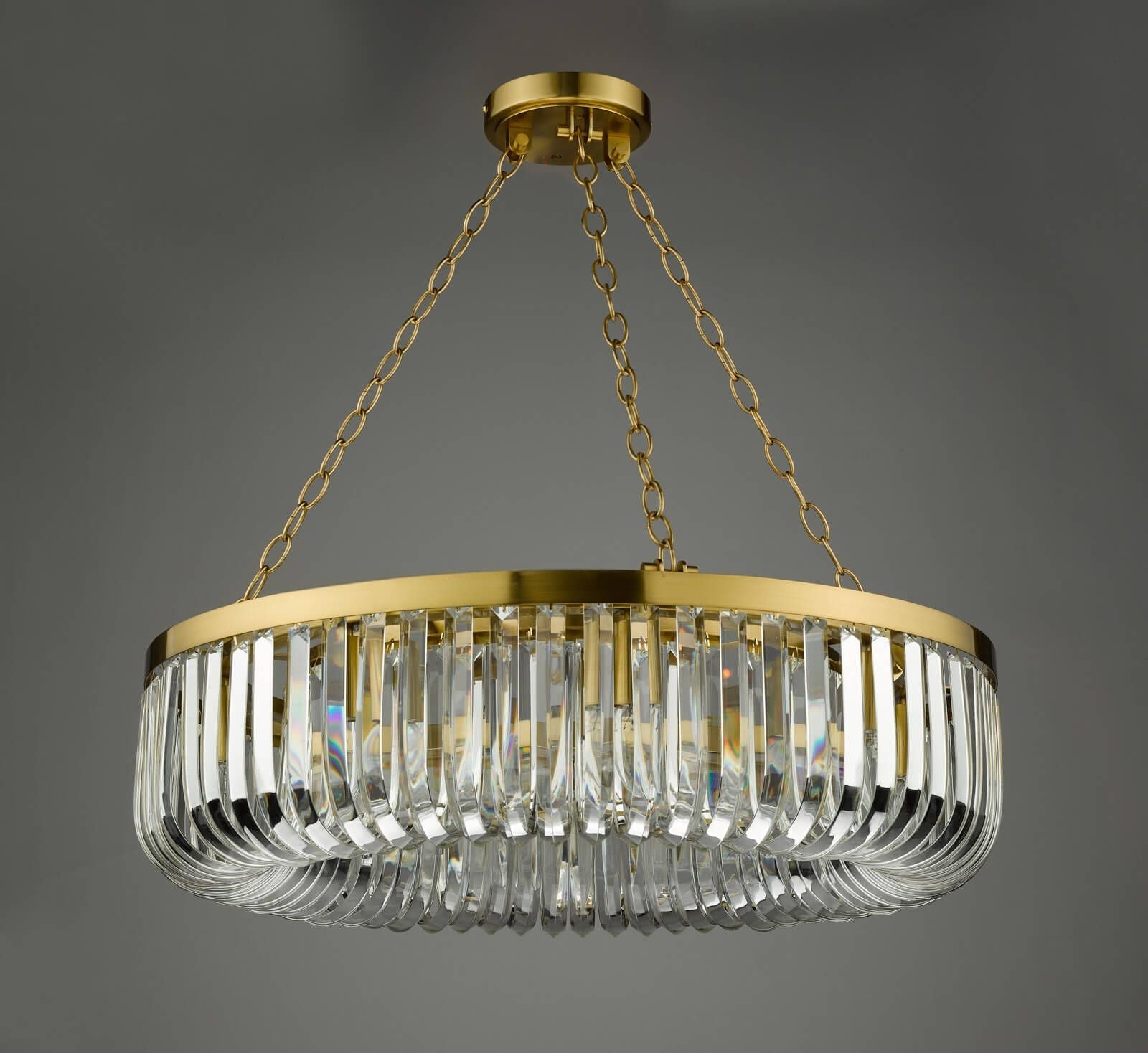 Sigourney 8 Light Pendant Satin Gold and Crystal