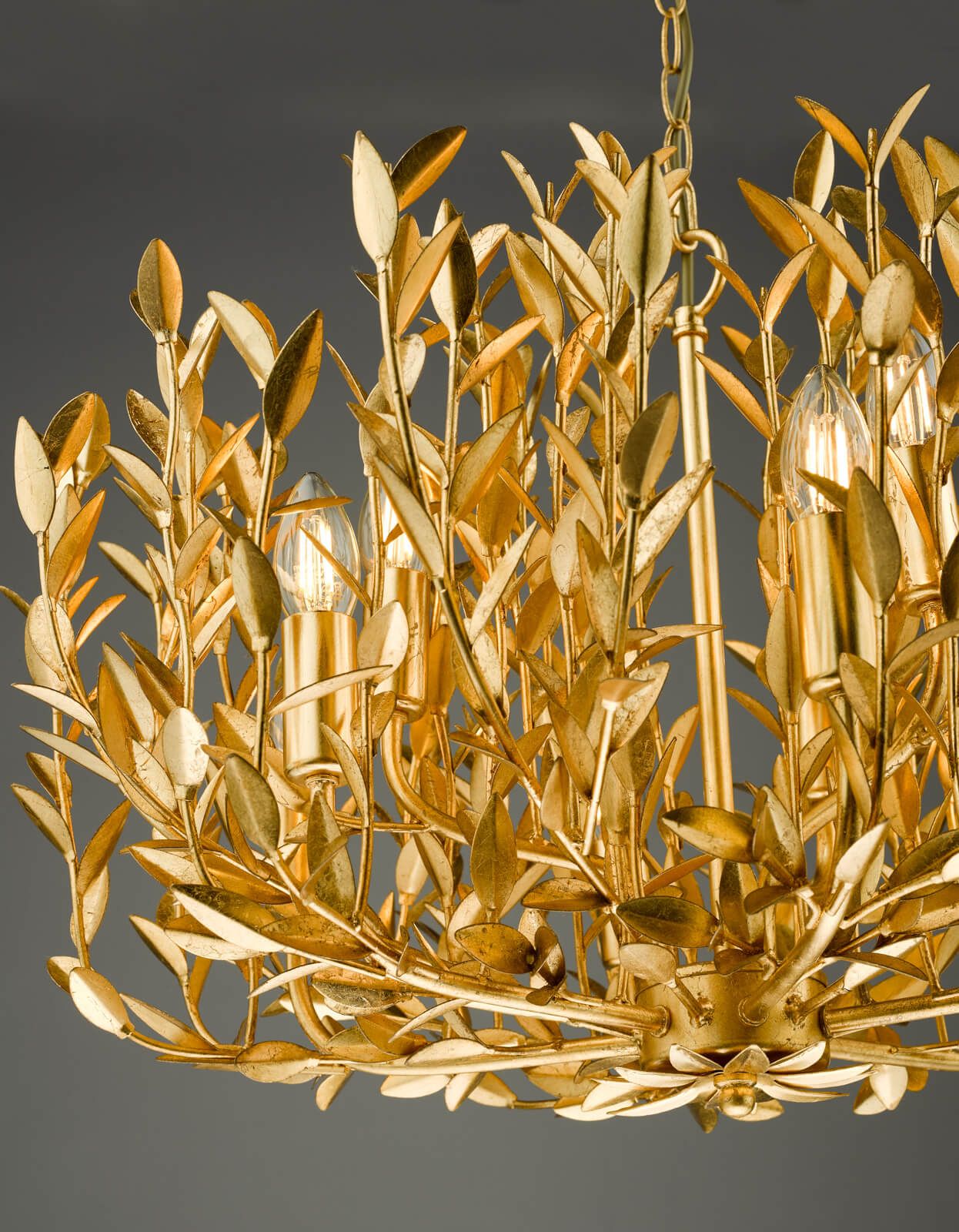 Silvius 9/12 Light Oval Pendant Gold Leaf