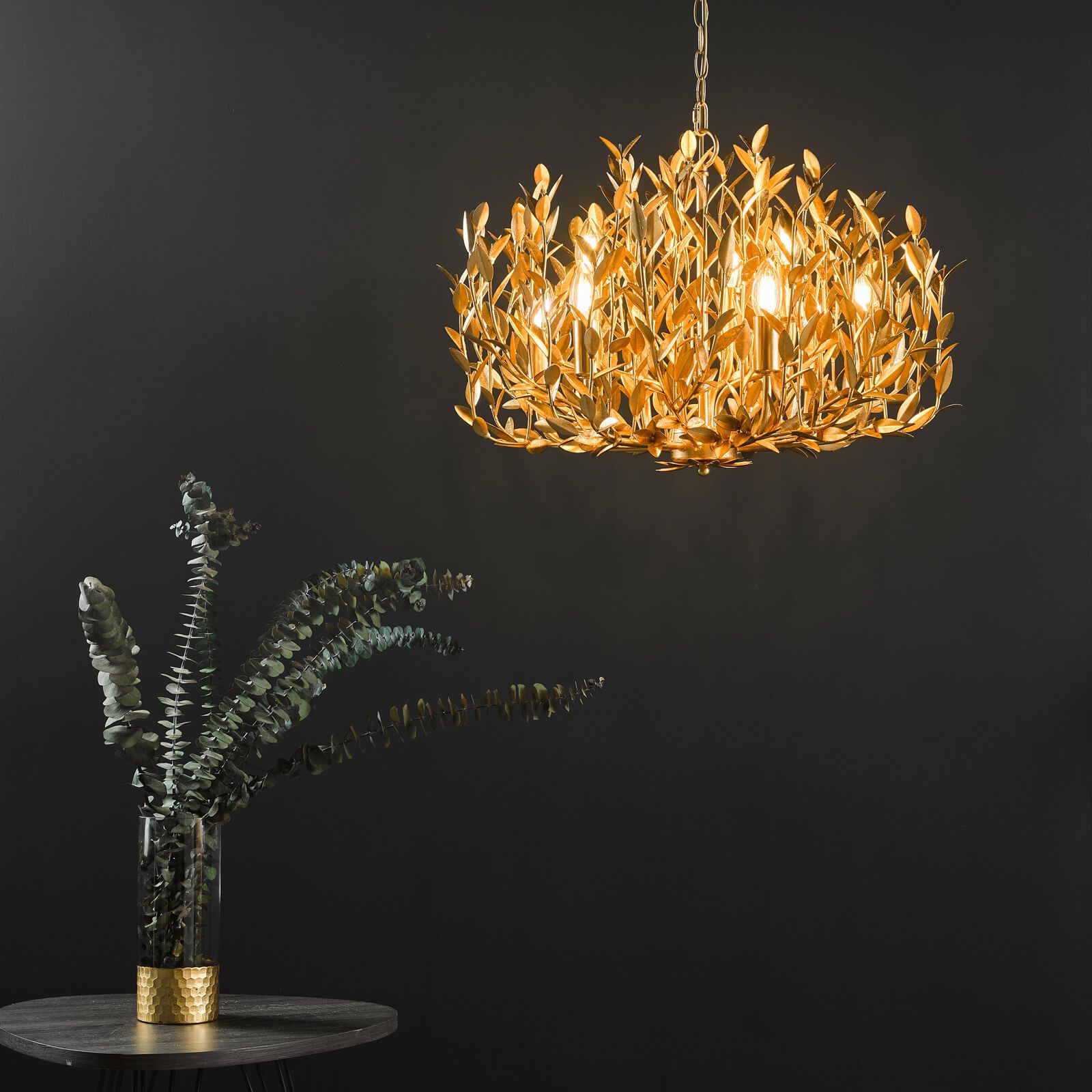Silvius 9/12 Light Oval Pendant Gold Leaf