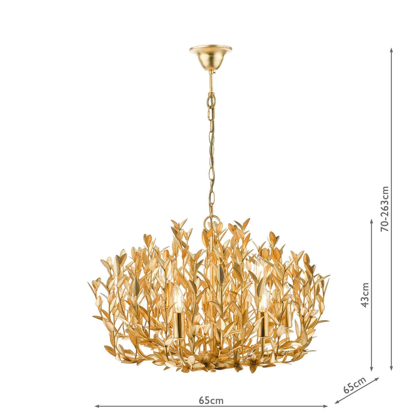 Silvius 9/12 Light Oval Pendant Gold Leaf