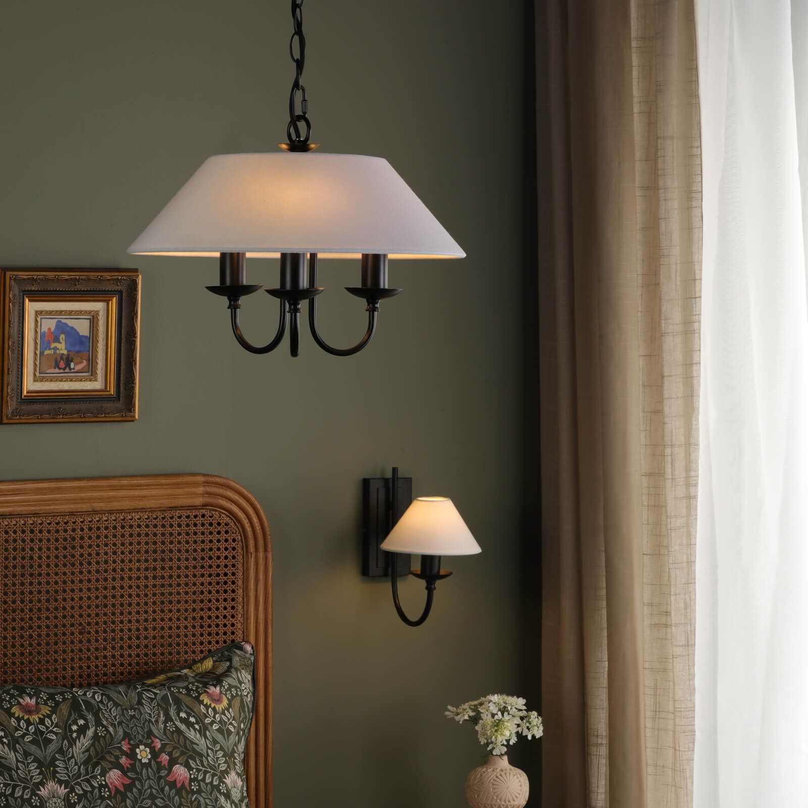 Sivan 3/6 Light Pendant Matt Black With Shade